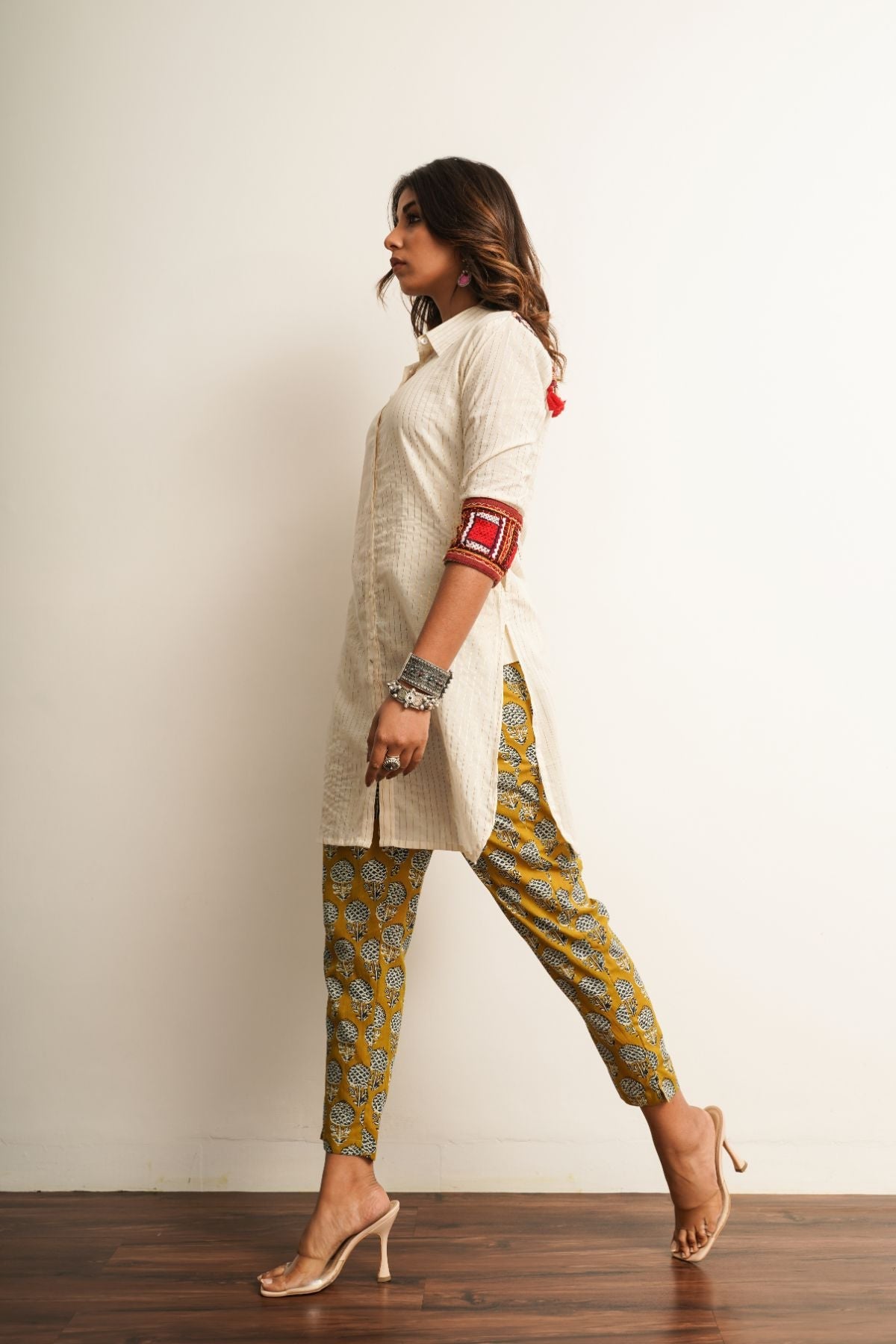 Yellow Printed Cotton Straight Pant by Keva with 100% cotton, Best Selling, Capris, Fusion Wear, Less than $50, Natural, New, Prints, Products less than $25, Regular Fit, Saba, Womenswear, Yellow at Kamakhyaa for sustainable fashion