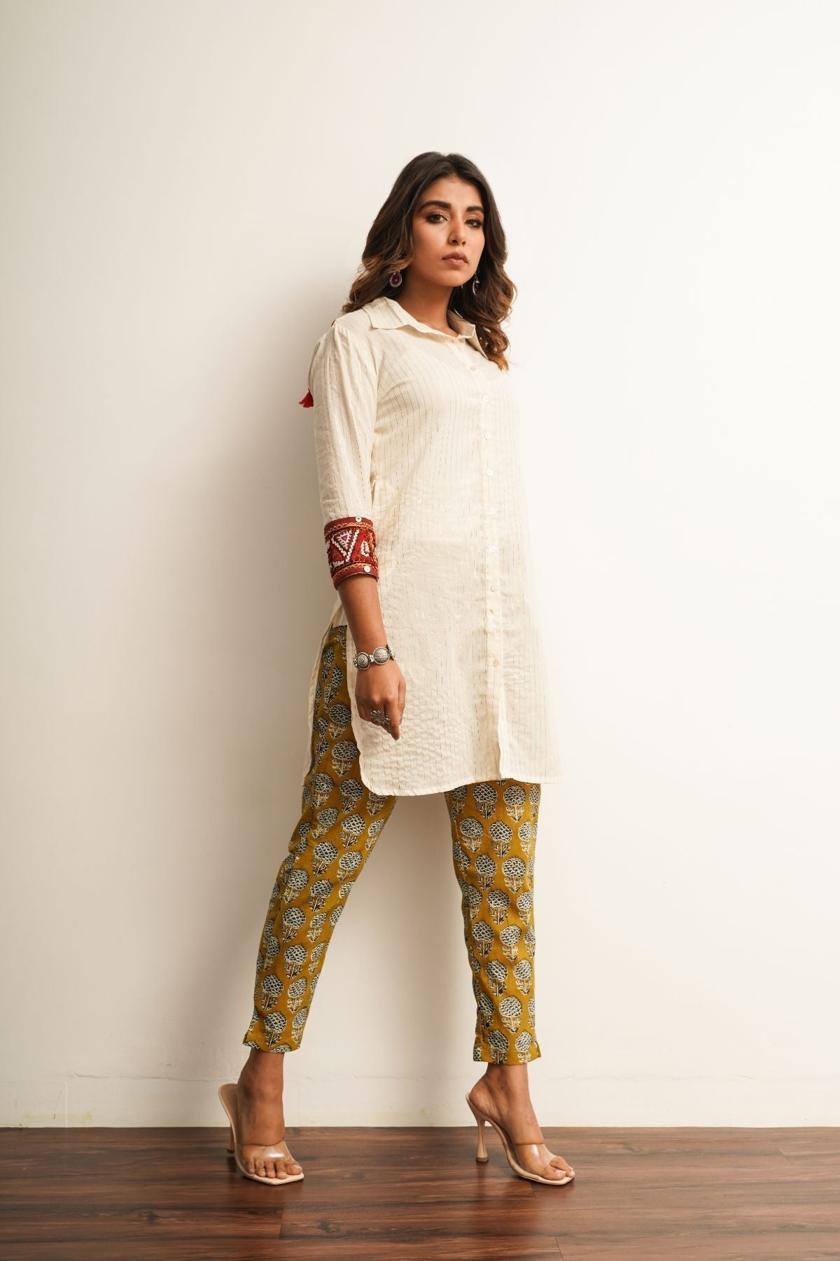 Yellow Printed Cotton Straight Pant by Keva with 100% cotton, Best Selling, Capris, Fusion Wear, Less than $50, Natural, New, Prints, Products less than $25, Regular Fit, Saba, Womenswear, Yellow at Kamakhyaa for sustainable fashion