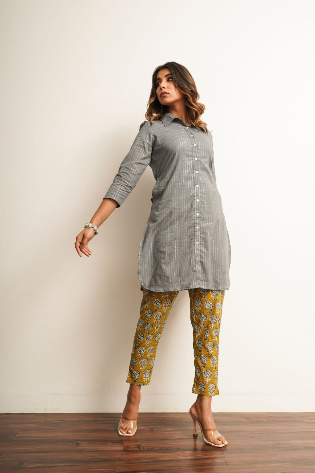 Yellow Printed Cotton Straight Pant by Keva with 100% cotton, Capris, Fusion Wear, Less than $50, Natural, New, Prints, Products less than $25, Regular Fit, Saba, Womenswear, Yellow at Kamakhyaa for sustainable fashion