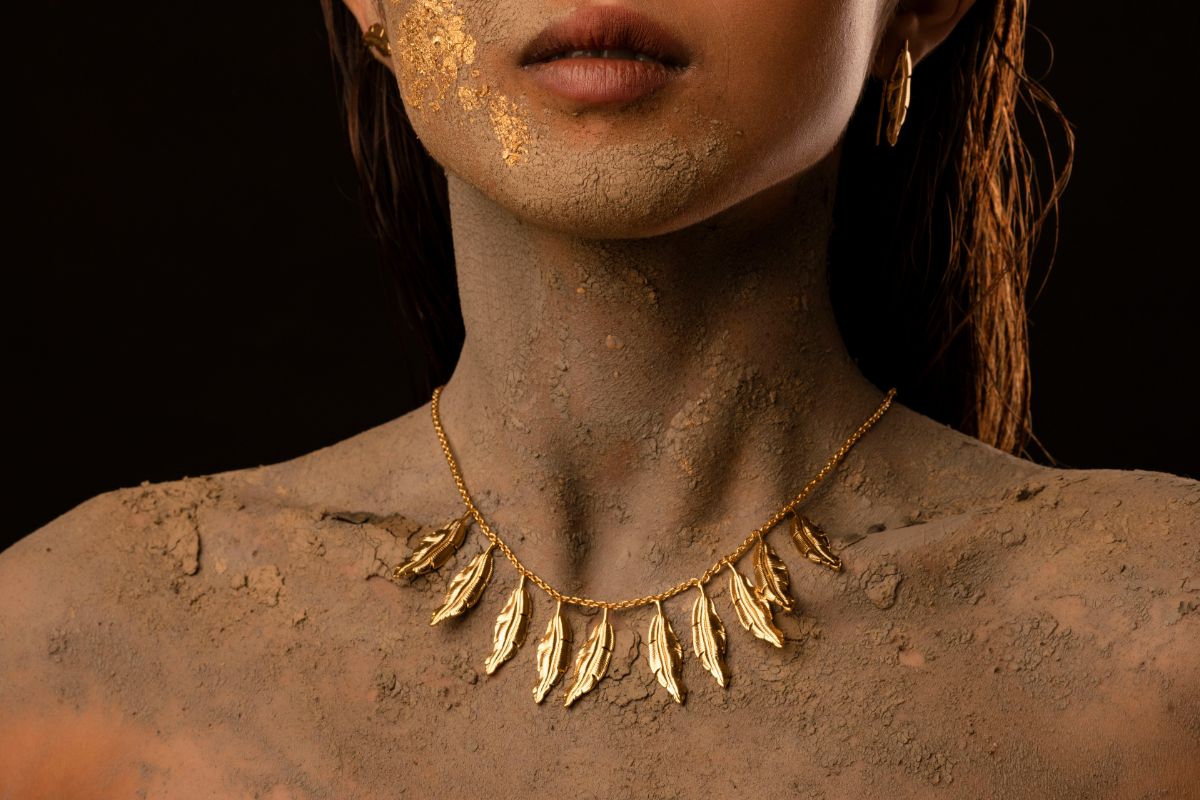 The Golden Leaf Necklace by Amalgam By Aishwarya with Brass dipped in gold, Eating to Existance, Fashion Jewellery, Free Size, Gold, Into the Wild, jewelry, Natural, Necklaces, Solids at Kamakhyaa for sustainable fashion