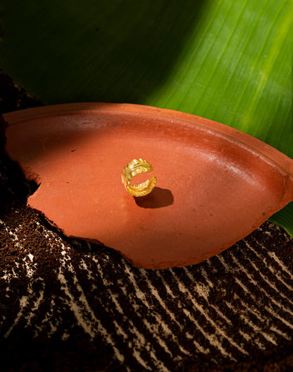 The Musa Ring by Amalgam By Aishwarya with Brass dipped in gold, Eating to Existance, Fashion Jewellery, Free Size, Gold, Into the Wild, jewelry, Natural, Rings, Solids at Kamakhyaa for sustainable fashion