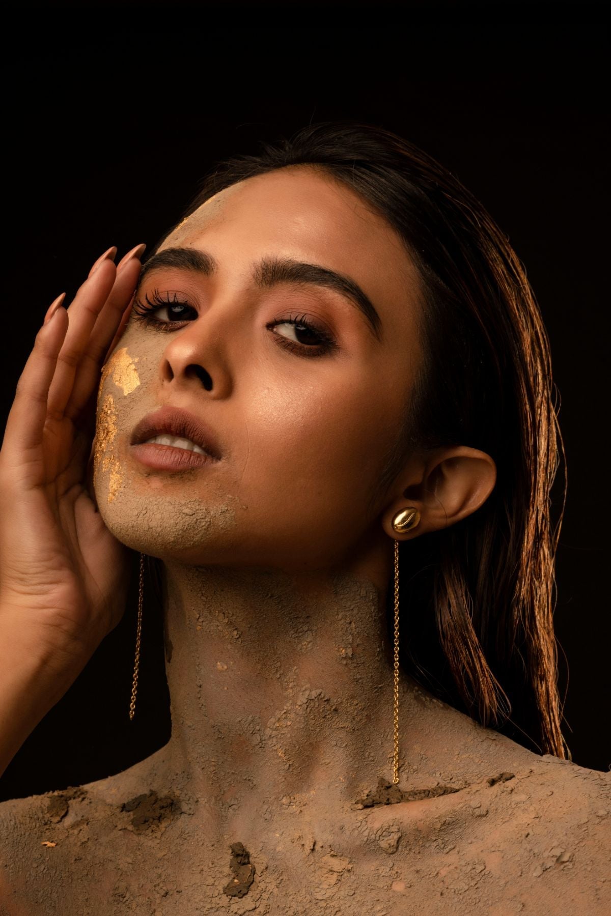 Gold Plated Long Earring by Amalgam By Aishwarya with Brass dipped in gold, Danglers, Earrings, Eating to Existance, Fashion Jewellery, Free Size, Gold, Into the Wild, jewelry, Long Earrings, Natural, Solids at Kamakhyaa for sustainable fashion