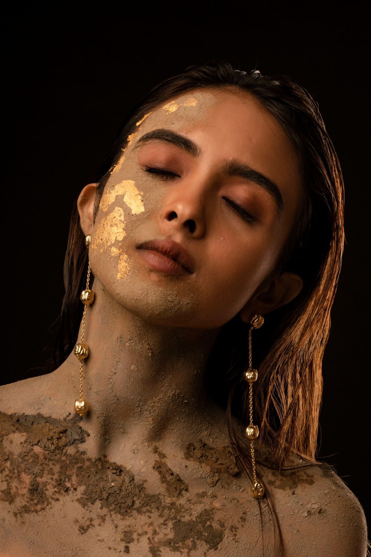 Pea-serve Long Earring by Amalgam By Aishwarya with Brass dipped in gold, Eating to Existance, Fashion Jewellery, Free Size, Gold, Into the Wild, jewelry, Long Earrings, Natural, Solids at Kamakhyaa for sustainable fashion