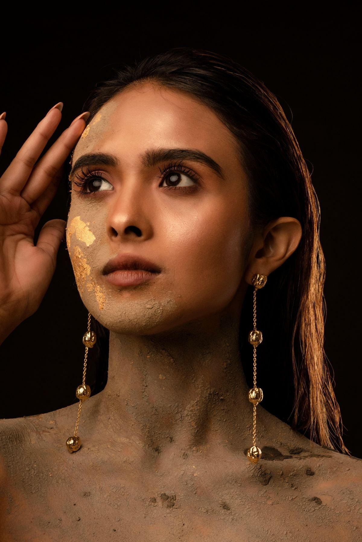 Pea-serve Long Earring by Amalgam By Aishwarya with Brass dipped in gold, Eating to Existance, Fashion Jewellery, Free Size, Gold, Into the Wild, jewelry, Long Earrings, Natural, Solids at Kamakhyaa for sustainable fashion