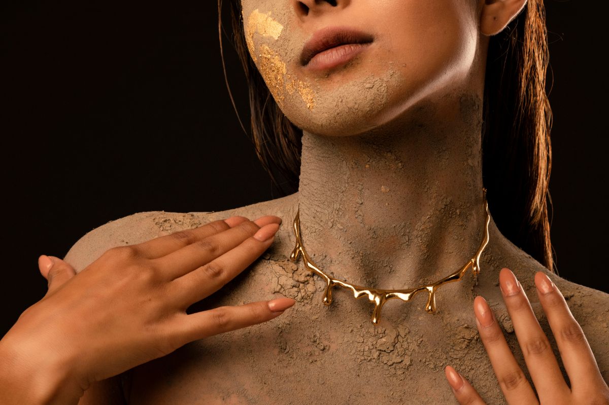 The Golden drop Necklace by Amalgam By Aishwarya with Brass dipped in gold, Earrings, Eating to Existance, Fashion Jewellery, Free Size, Gold, Into the Wild, jewelry, Natural, Solids at Kamakhyaa for sustainable fashion