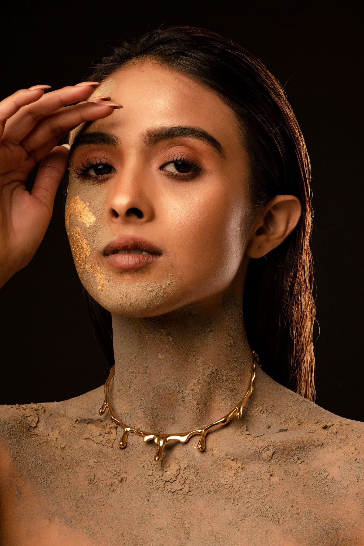 The Golden drop Necklace by Amalgam By Aishwarya with Brass dipped in gold, Earrings, Eating to Existance, Fashion Jewellery, Free Size, Gold, Into the Wild, jewelry, Natural, Solids at Kamakhyaa for sustainable fashion