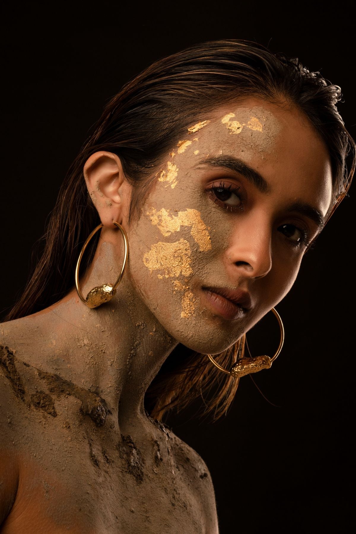 Badam Bali Hoops by Amalgam By Aishwarya with Brass dipped in gold, Eating to Existance, Fashion Jewellery, Free Size, Gold, Hoops, Into the Wild, jewelry, Natural, Solids at Kamakhyaa for sustainable fashion