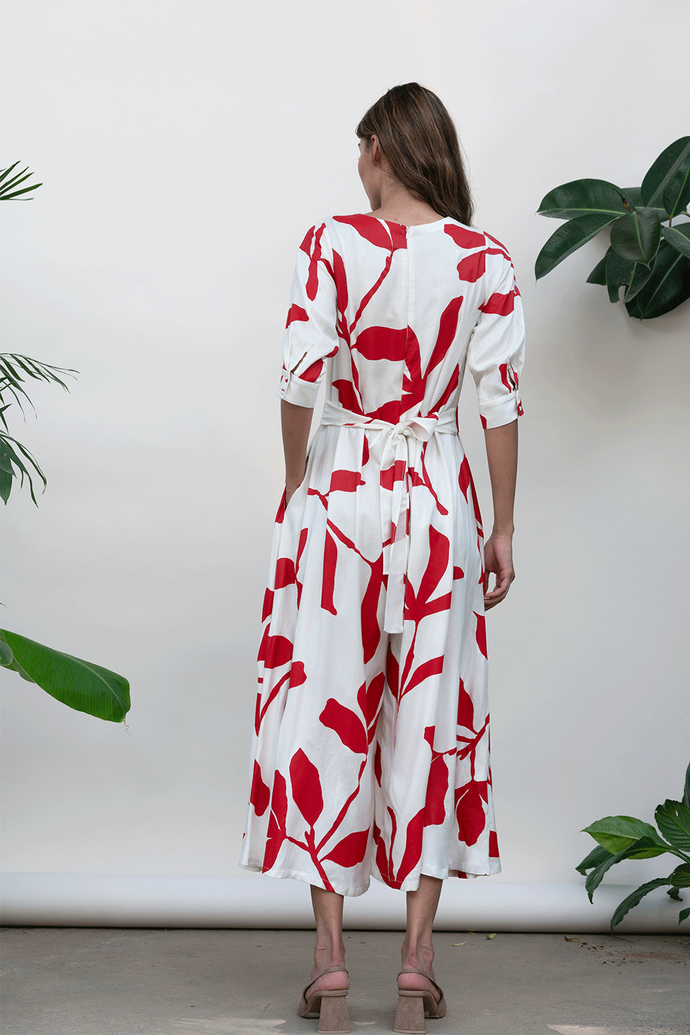 White Printed Jumpsuit by Kanelle with Best Selling, Bold is Beautiful by Kanelle, Casual Wear, July Sale, Jumpsuits, Natural with azo dyes, Prints, Relaxed Fit, Viscose twill, White, Womenswear at Kamakhyaa for sustainable fashion