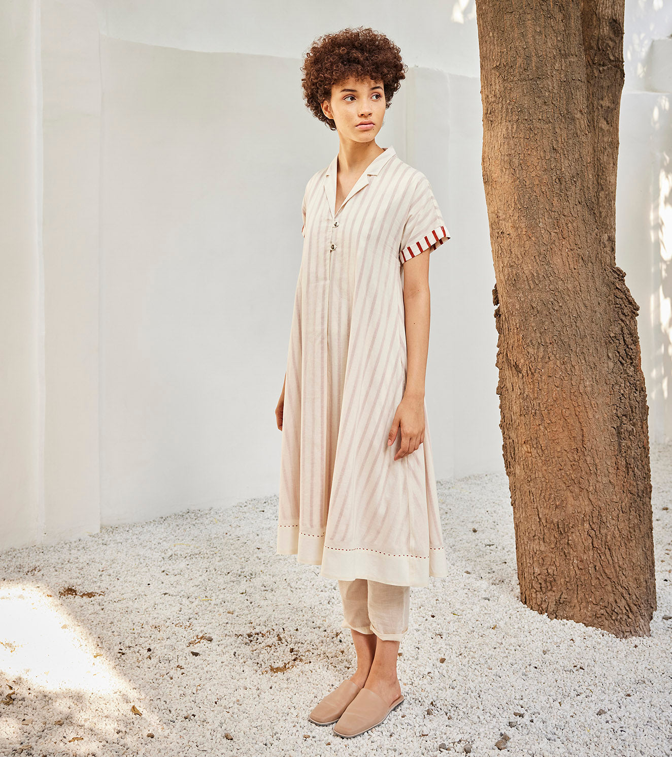The Echo Co-ord Set Casual Wear, Co-ord Sets, Mul Cotton, Off-White, Oh! Sussana Spring 2023, Organic, Regular Fit, Solids Kamakhyaa