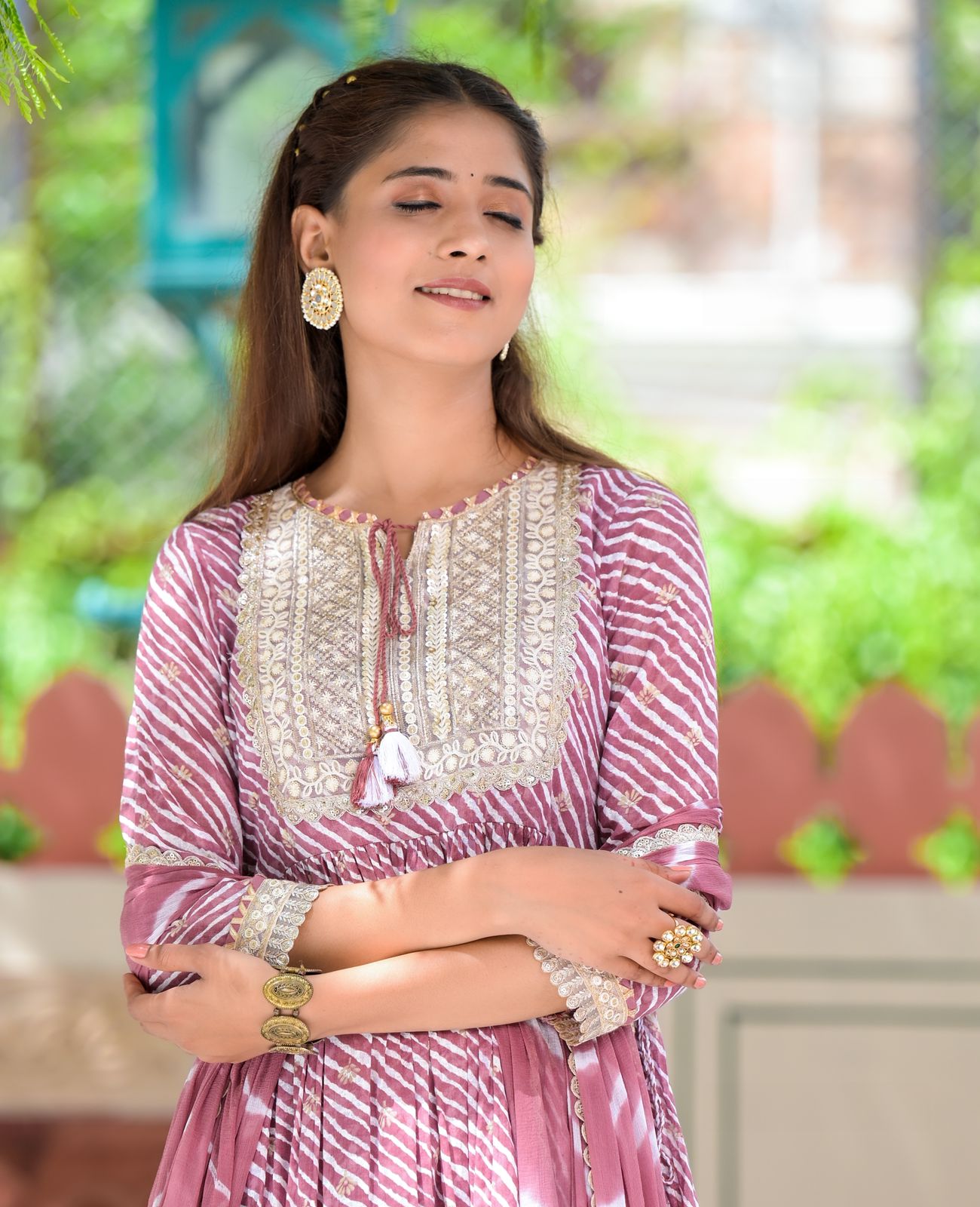 Purple Cotton Kurta Set With Dupatta by Indian Wear with Cotton, Ethnic Wear, Kurta Pant Sets, Kurta Set with Dupattas, Leheriya Prints, Mulmul, Natural, Purple, Regular Fit, Womenswear at Kamakhyaa for sustainable fashion