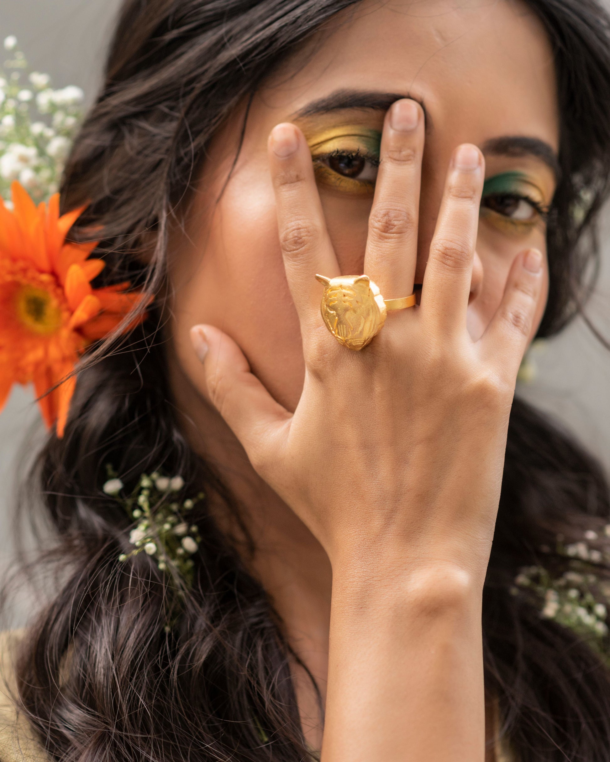 Tigris Ring by Amalgam By Aishwarya with Brass, Fashion Jewellery, Free Size, Gold, Into the Wild, jewelry, Less than $50, Natural, Rings, Solids, Statement Jewellery at Kamakhyaa for sustainable fashion