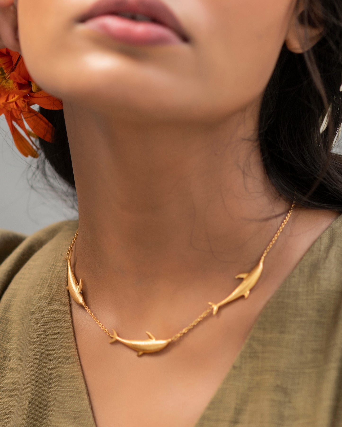 Vaquita Necklace by Amalgam By Aishwarya with Brass, Choker, Fashion Jewellery, Free Size, Gold, Into the Wild, jewelry, Natural, Solids at Kamakhyaa for sustainable fashion