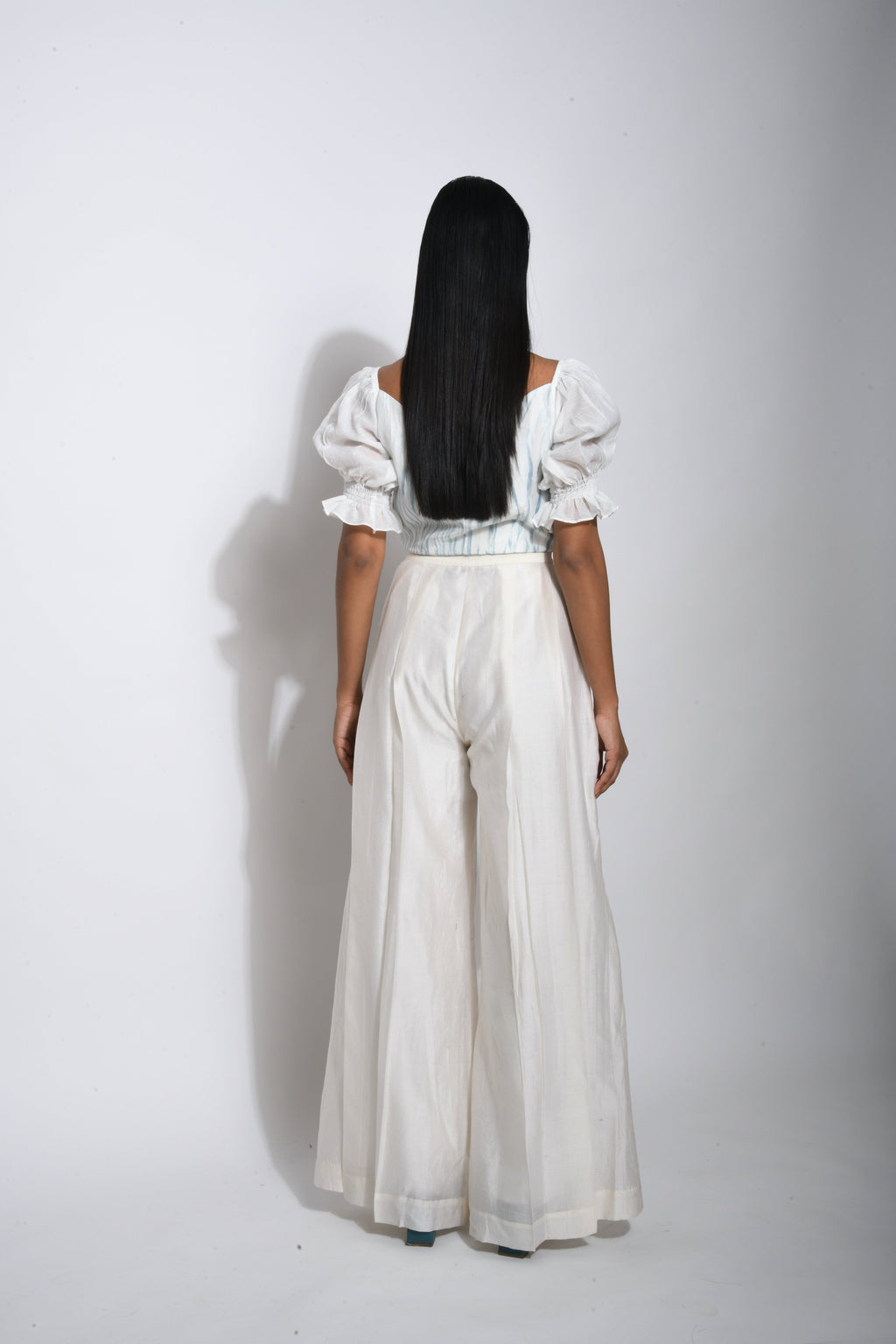 White Textured Crop Top by The Loom Art with Best Selling, Between The Lines by The Loom Art, Crop Tops, Handwoven silk, July Sale, July Sale 2023, Natural, Party Wear, Printed Selfsame, Regular Fit, Textured, Tops, White, Womenswear at Kamakhyaa for sustainable fashion