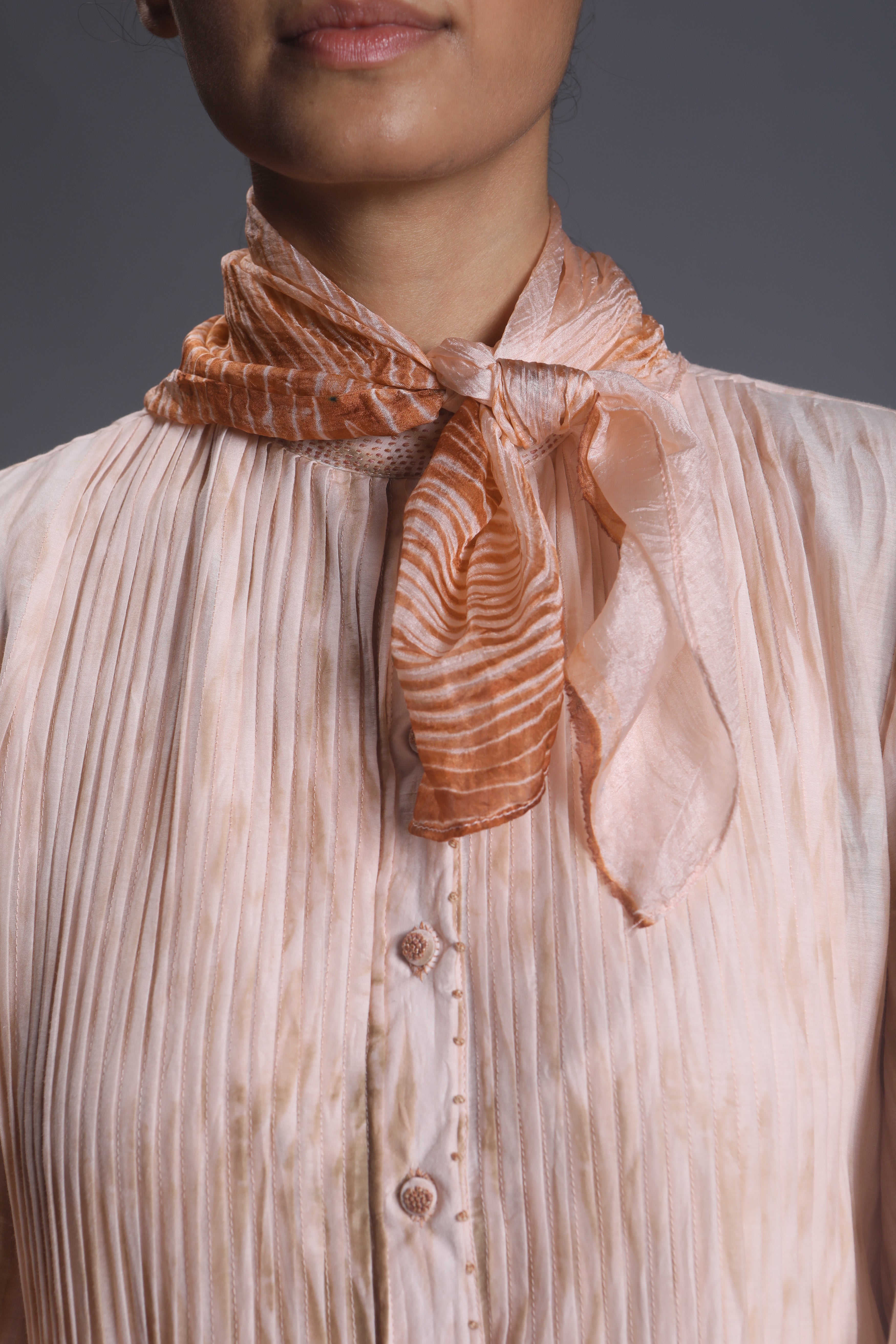 Brown Textured Shirt by The Loom Art with Best Selling, Between The Lines by The Loom Art, Brown, Handwoven cotton silk, July Sale, July Sale 2023, Natural, Party Wear, Regular Fit, Solids, Tops, Tunic Tops, Womenswear at Kamakhyaa for sustainable fashion