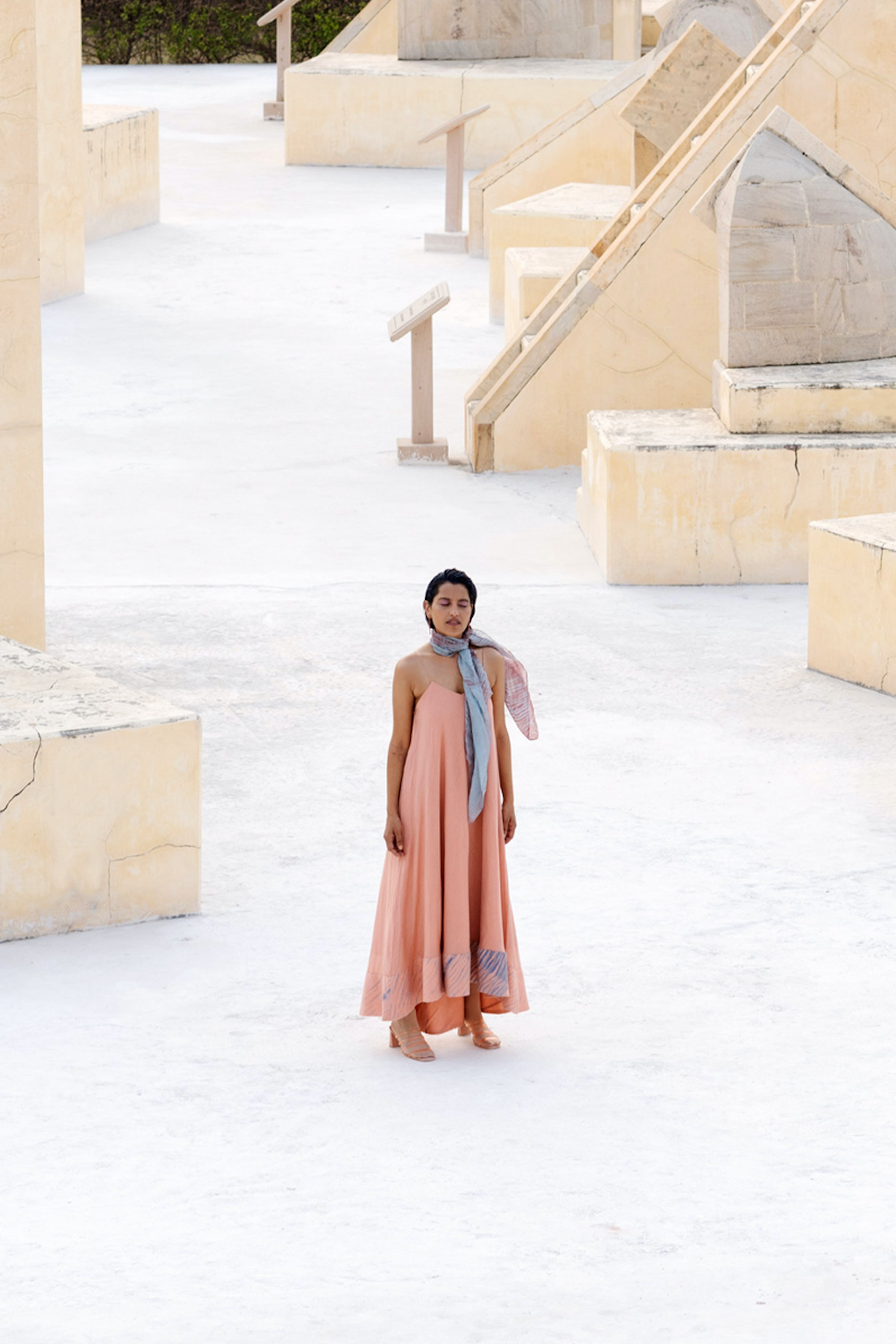 Brown Textured Maxi Dress by The Loom Art with Between The Lines by The Loom Art, Brown, Cotton Silk, July Sale, July Sale 2023, Maxi Dresses, Natural, Party Wear, Regular Fit, Sleeveless Dresses, Strap Dresses, Textured, Womenswear at Kamakhyaa for sustainable fashion