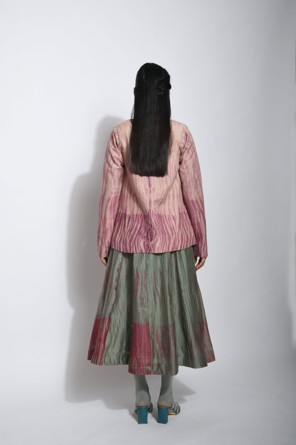 Pink Embroidered Textured Jacket by The Loom Art with Between The Lines by The Loom Art, Embroidered, Jackets, July Sale, July Sale 2023, Matka Silk, Natural, Party Wear, Pink, Regular Fit, Textured, Womenswear at Kamakhyaa for sustainable fashion