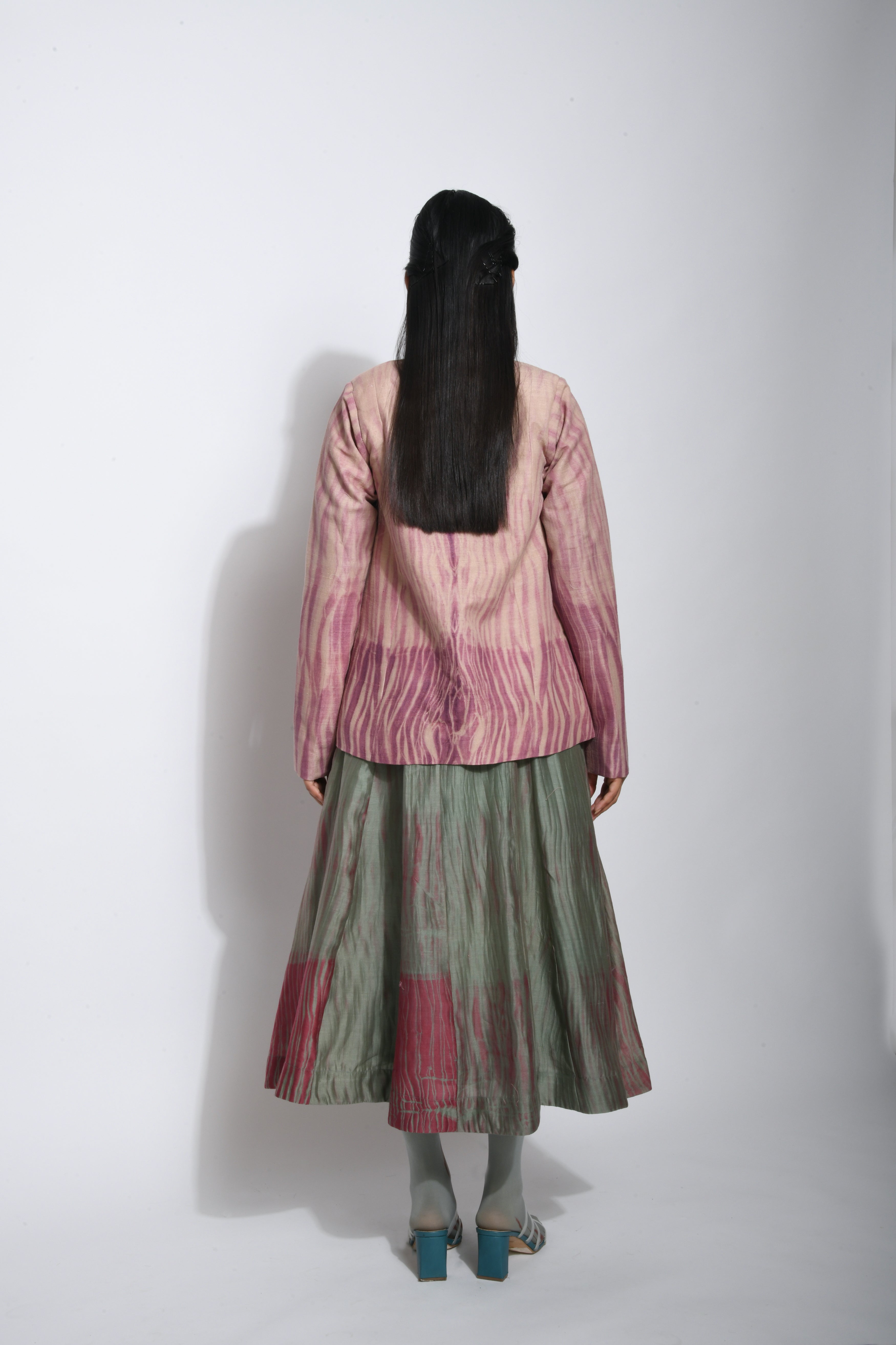 Pink Embroidered Textured Jacket by The Loom Art with Between The Lines by The Loom Art, Embroidered, Jackets, July Sale, July Sale 2023, Matka Silk, Natural, Party Wear, Pink, Regular Fit, Textured, Womenswear at Kamakhyaa for sustainable fashion