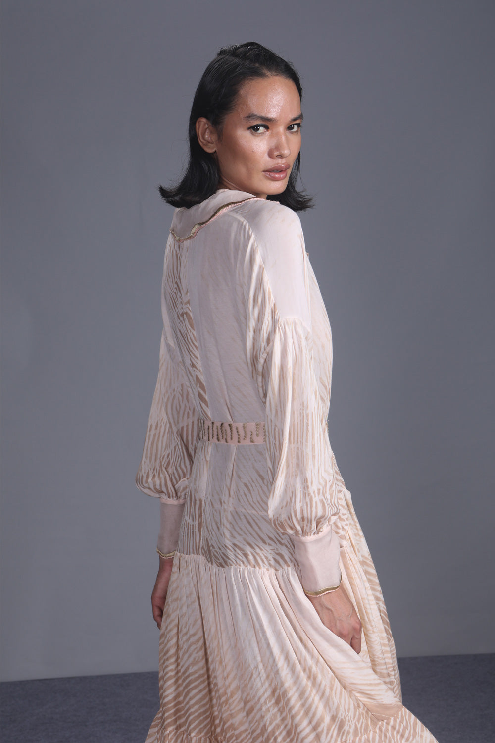 Brown Textured Midi Dress by The Loom Art with Best Selling, Between The Lines by The Loom Art, Brown, Handwoven cotton silk, July Sale, July Sale 2023, Midi Dresses, Natural, Ombre & Dyes, Party Wear, Regular Fit, Shirt Dresses, Womenswear at Kamakhyaa for sustainable fashion