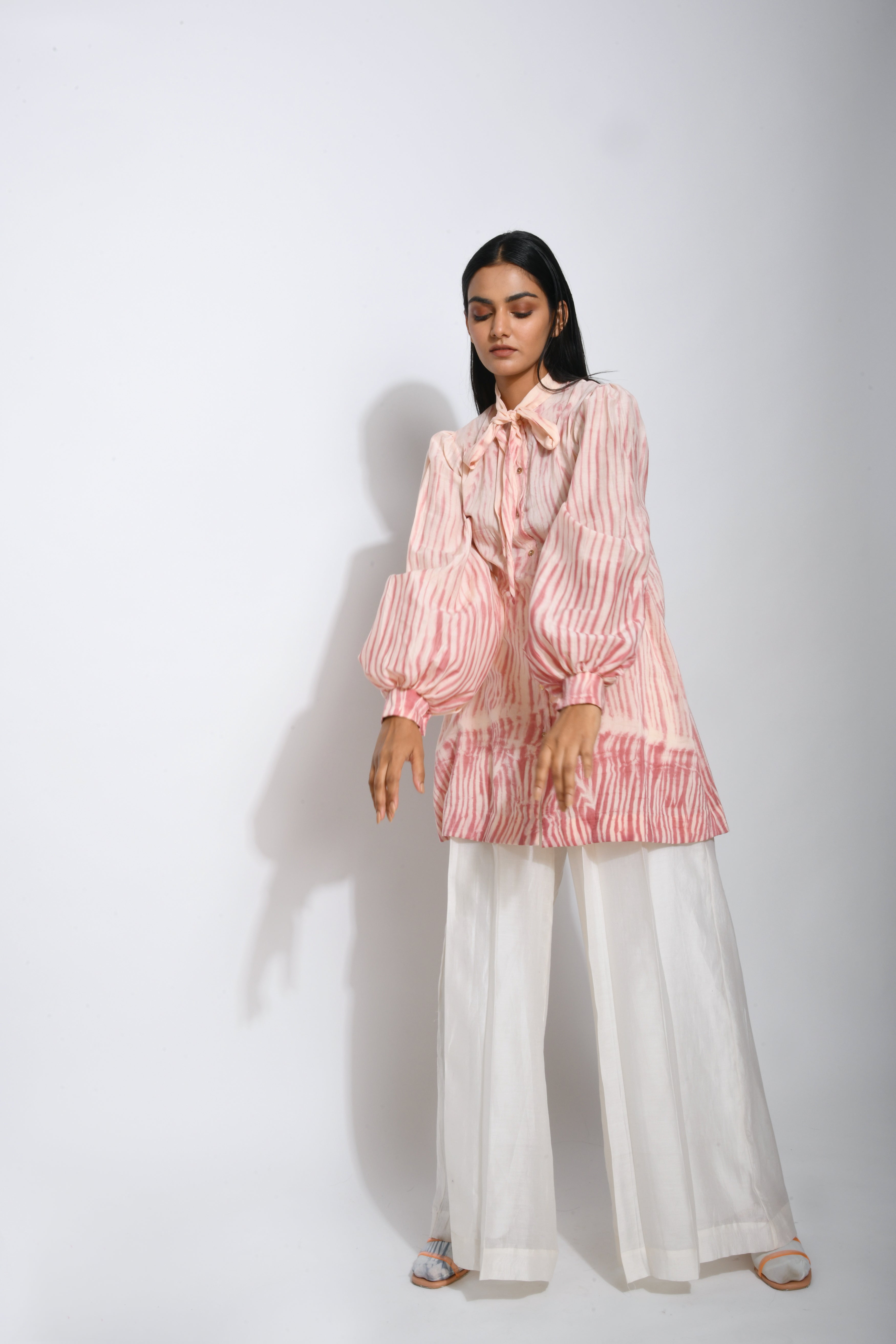 Pink Textured Top by The Loom Art with Best Selling, Between The Lines by The Loom Art, Cotton Silk, July Sale, July Sale 2023, Natural, Ombre & Dyes, Party Wear, Pink, Regular Fit, Shirts, Tops, Womenswear at Kamakhyaa for sustainable fashion