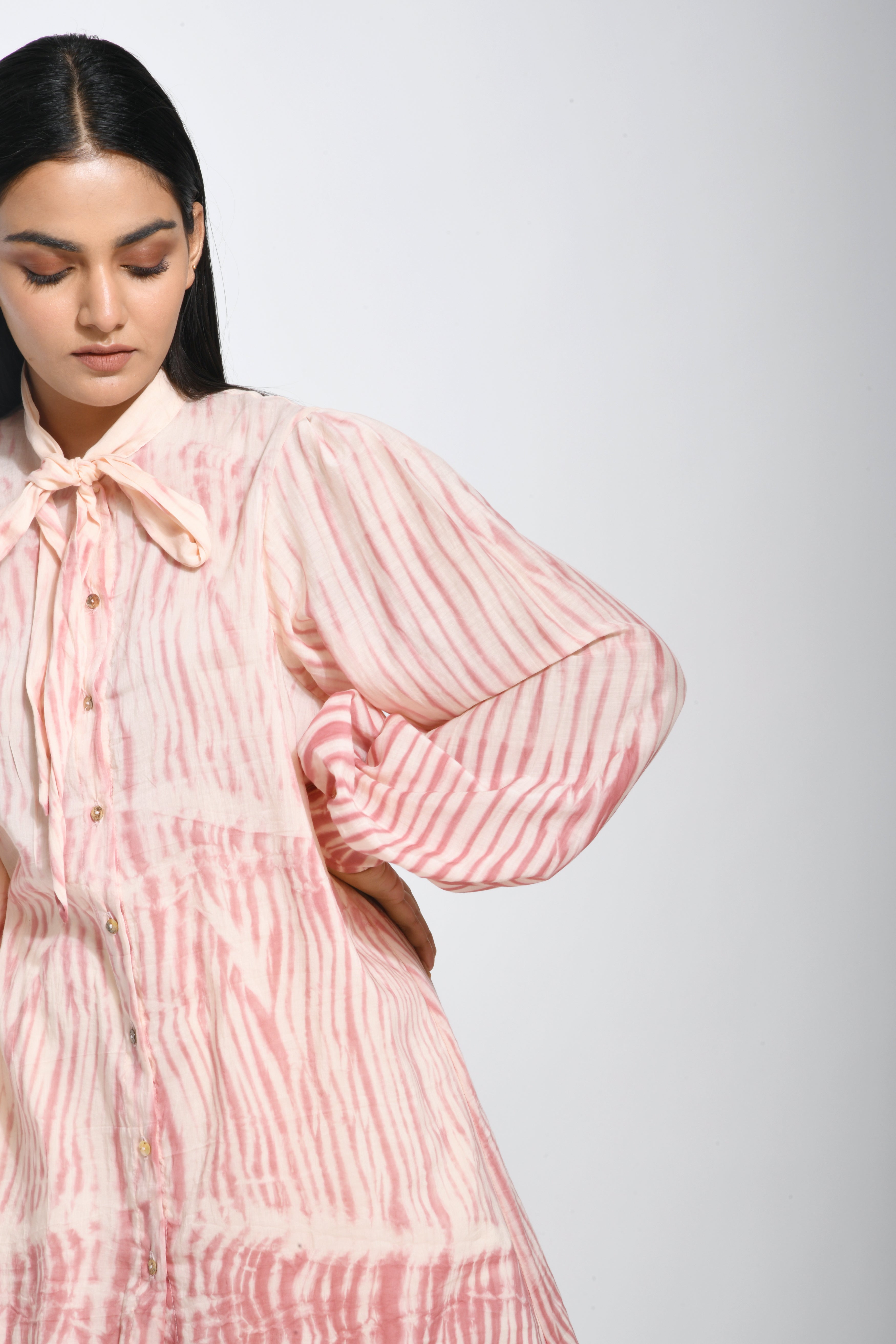 Pink Textured Top by The Loom Art with Best Selling, Between The Lines by The Loom Art, Cotton Silk, July Sale, July Sale 2023, Natural, Ombre & Dyes, Party Wear, Pink, Regular Fit, Shirts, Tops, Womenswear at Kamakhyaa for sustainable fashion