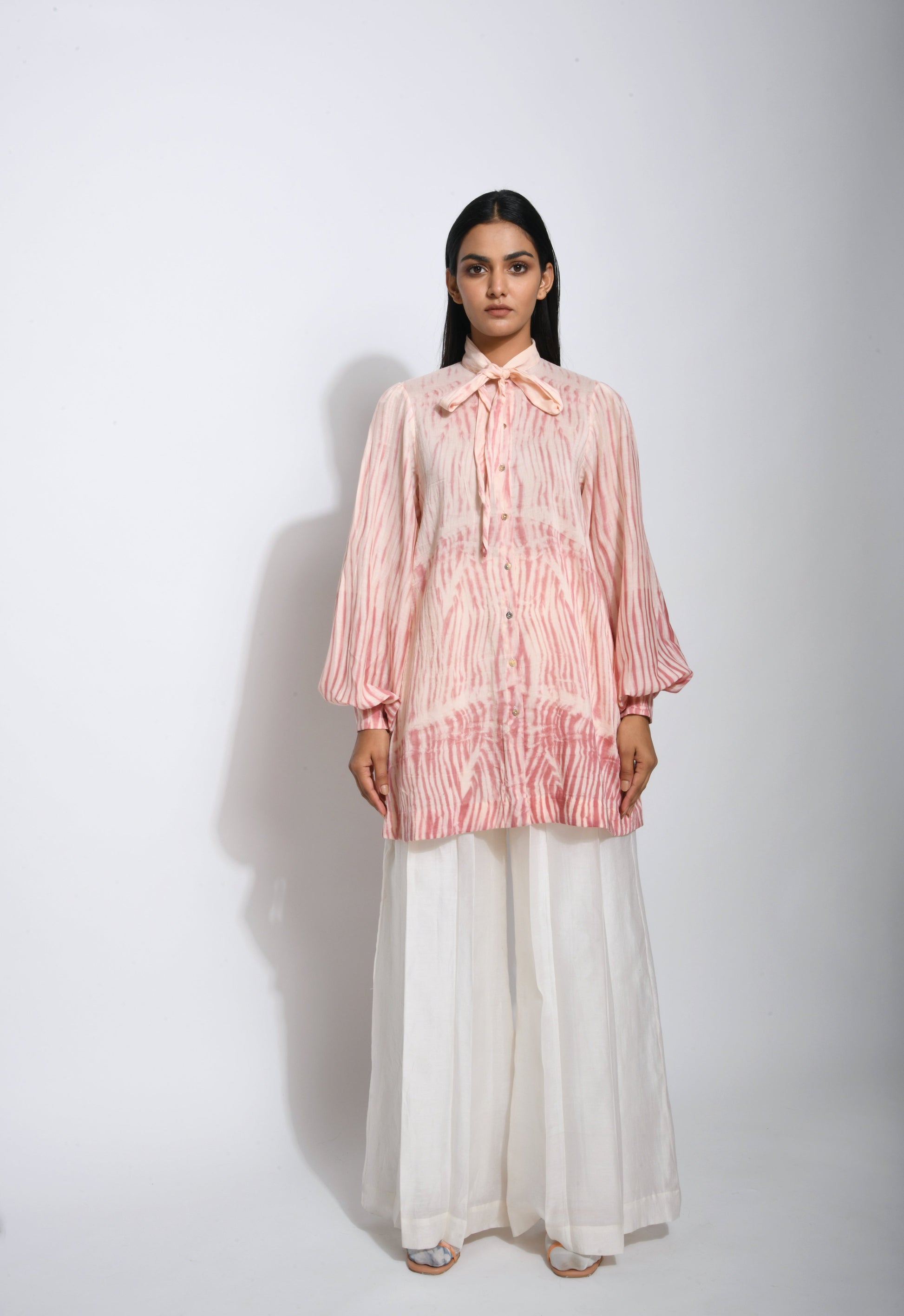 Pink Textured Top by The Loom Art with Best Selling, Between The Lines by The Loom Art, Cotton Silk, July Sale, July Sale 2023, Natural, Ombre & Dyes, Party Wear, Pink, Regular Fit, Shirts, Tops, Womenswear at Kamakhyaa for sustainable fashion