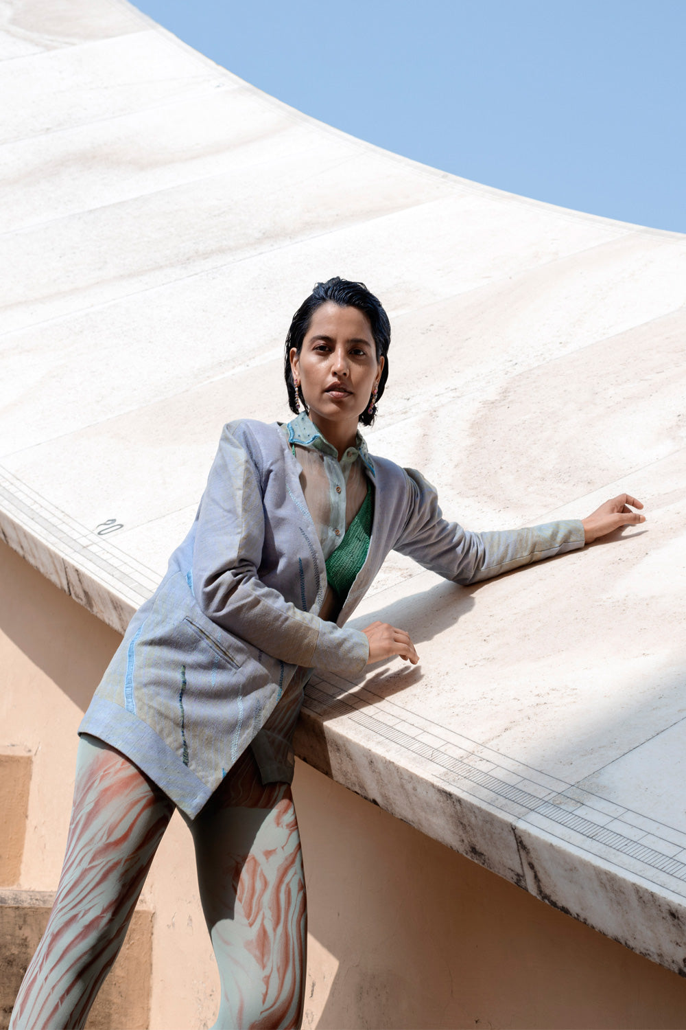 Blue Embroidered Jacket by The Loom Art with Between The Lines by The Loom Art, Blue, Embroidered, Jackets, July Sale, July Sale 2023, Matka SilK, Natural, Party Wear, Regular Fit, Womenswear at Kamakhyaa for sustainable fashion