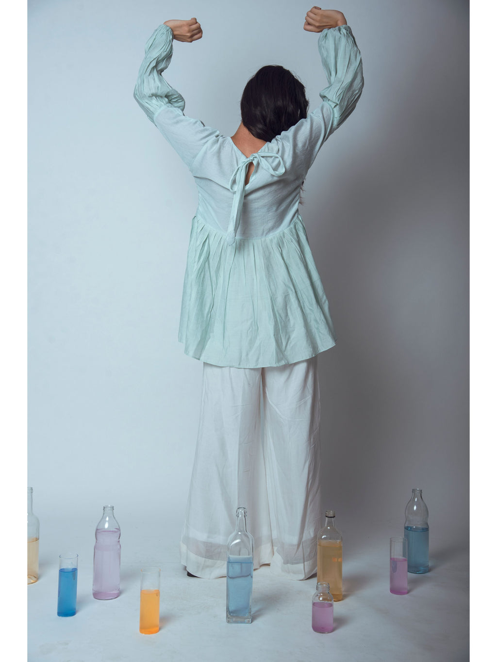 Blue Embroidered Top by The Loom Art with Blue, Chanderi Silk, Euphoria by The Loom Art, For Mother, For Mother W, July Sale, July Sale 2023, Natural, Party Wear, Regular Fit, Solids, Tops, Tunic Tops, Womenswear at Kamakhyaa for sustainable fashion