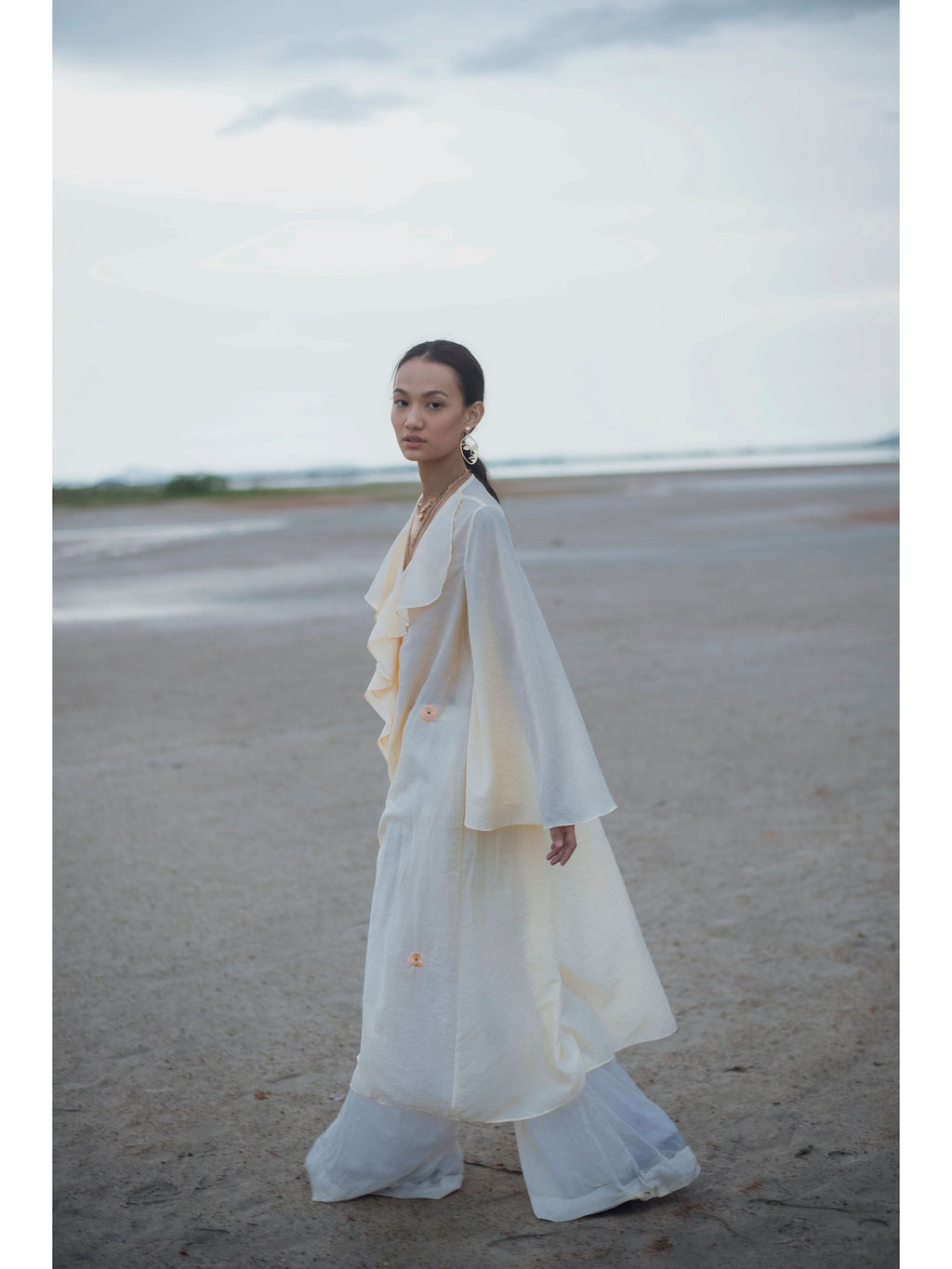 White Embroidered Shirt by The Loom Art with Chanderi Silk, Embroidered, July Sale, July Sale 2023, Natural, Party Wear, Regular Fit, Serendipity by The Loom Art, Shirts, Tops, White, Womenswear at Kamakhyaa for sustainable fashion