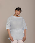 Let’S Stay Home Top - Summer Blue by Reistor with Archived, Blue, Casual Wear, Hemp, Hemp by Reistor, Natural, Office Wear, Solids, Tops, Tunic Tops, Womenswear at Kamakhyaa for sustainable fashion