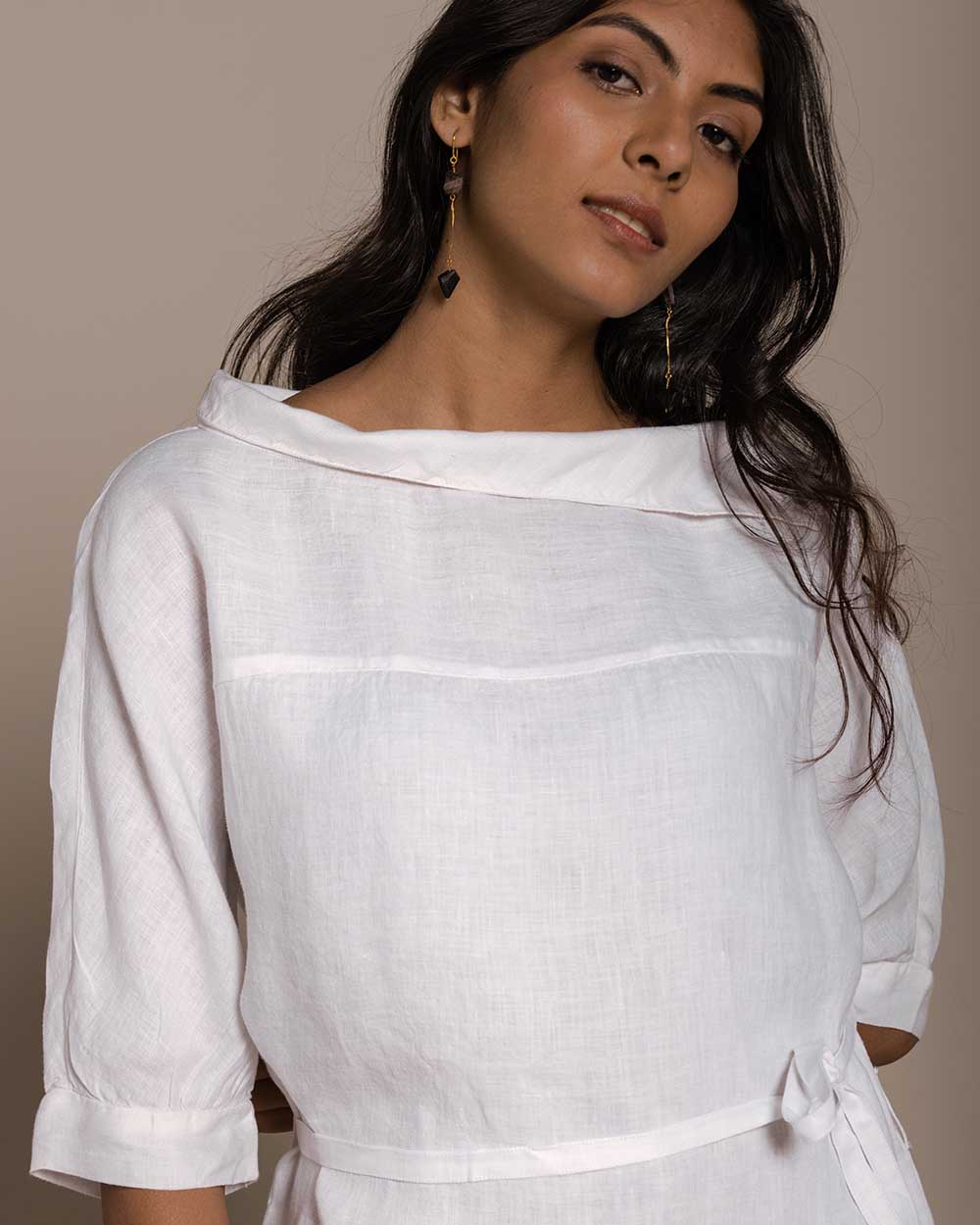 Let's Stay Home Top - Coconut White by Reistor with Archived, Blouses, Casual Wear, Hemp, Hemp by Reistor, Natural, Office Wear, Solids, Tops, White, Womenswear at Kamakhyaa for sustainable fashion