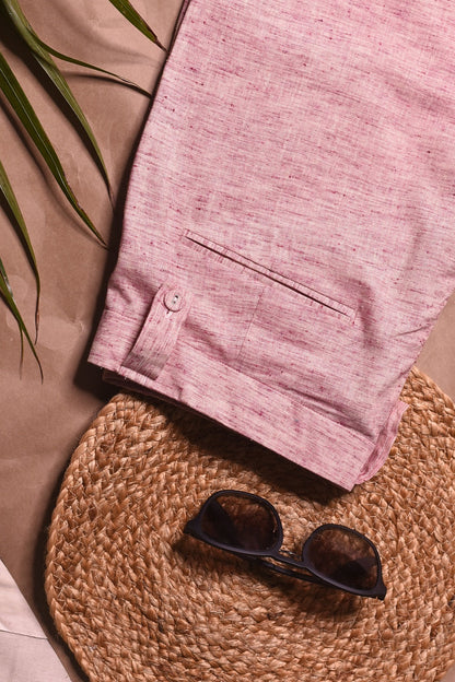 Pink Textured Pocket Shorts by Charkhee with Bottoms, Casual Wear, Cotton, Fitted at Waist, For Siblings, Less than $50, Mens Bottom, Menswear, Natural, Raspberry, Regular Fit, Shorts, Sun-dae by Charkhee, Textured at Kamakhyaa for sustainable fashion