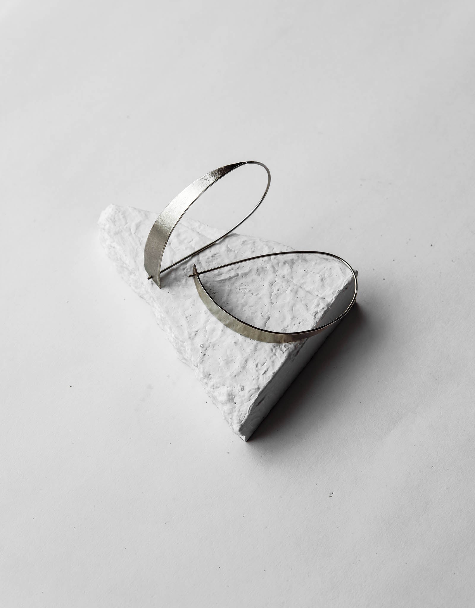 Silver Brass Earrings-Probe It by De'anma with Brass, Fashion Jewellery, Free Size, Hoops, jewelry, Less than $50, Natural, Not Priced, Silver, Silver Plated, Solids, White at Kamakhyaa for sustainable fashion