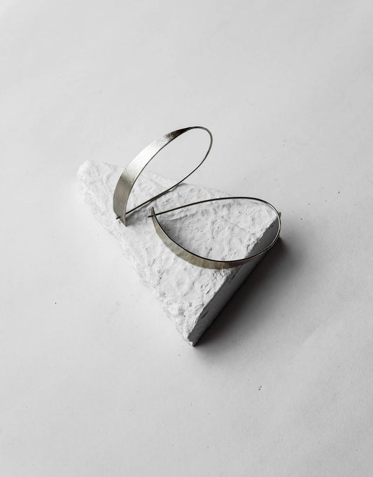 Silver Brass Earrings-Probe It by De'anma with Brass, Fashion Jewellery, Free Size, Hoops, jewelry, Less than $50, Natural, Not Priced, Silver, Silver Plated, Solids, White at Kamakhyaa for sustainable fashion