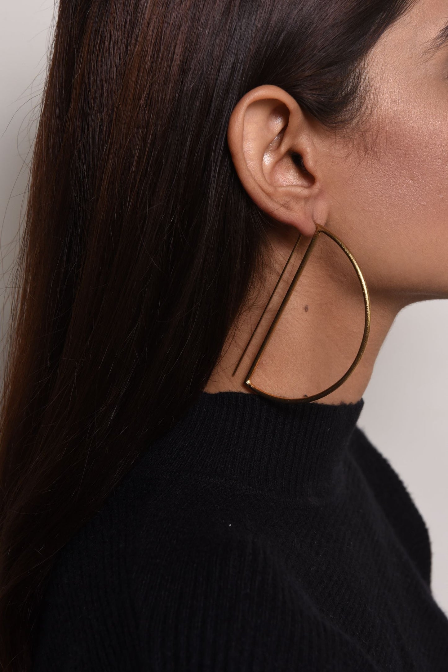2 D Golden Earrings by De'anma with Brass, Fashion Jewellery, Free Size, Gold, Gold Plated, Gold Plated Brass, jewelry, Less than $50, Natural, Not Priced, Solids, Stud Earrings at Kamakhyaa for sustainable fashion
