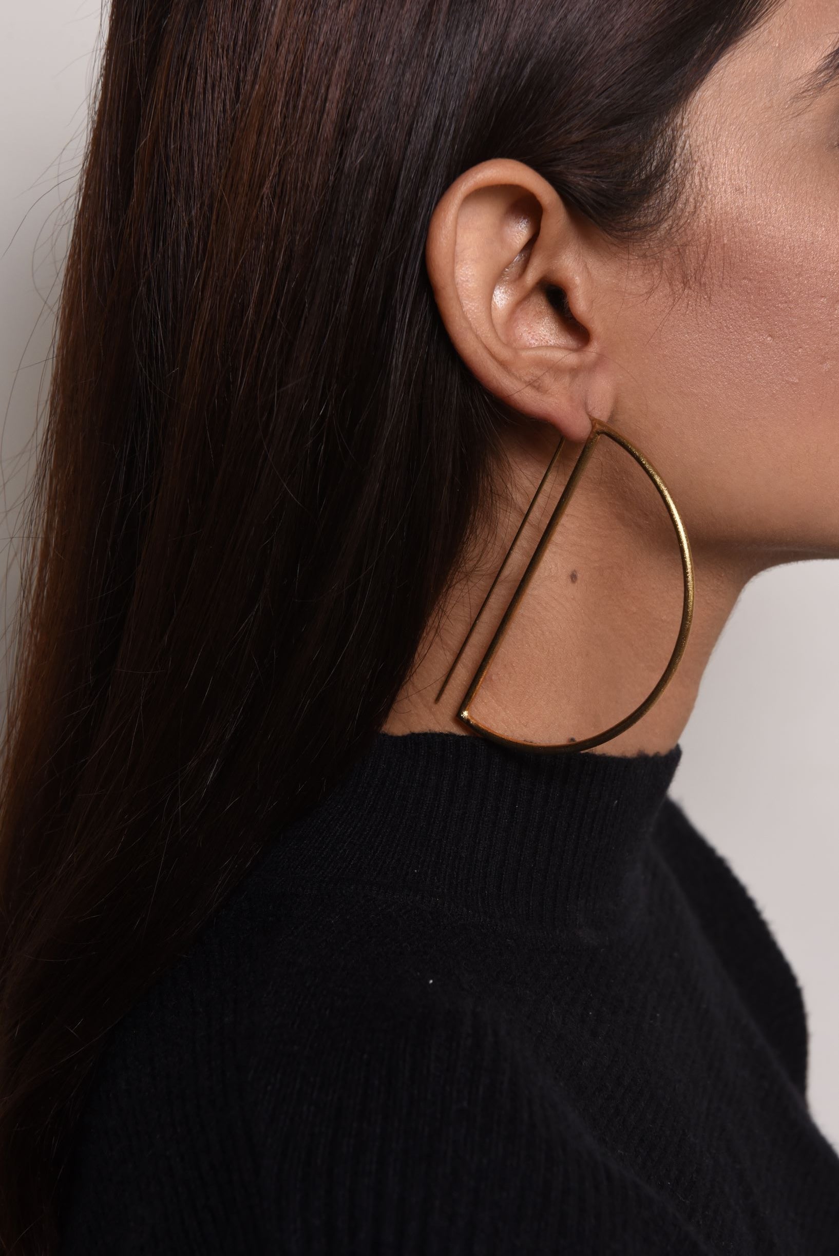 2 D Silver Earrings by De'anma with Brass, Fashion Jewellery, Free Size, jewelry, Less than $50, Natural, Not Priced, Short Earrings, Silver, Silver Plated, Solids, White at Kamakhyaa for sustainable fashion