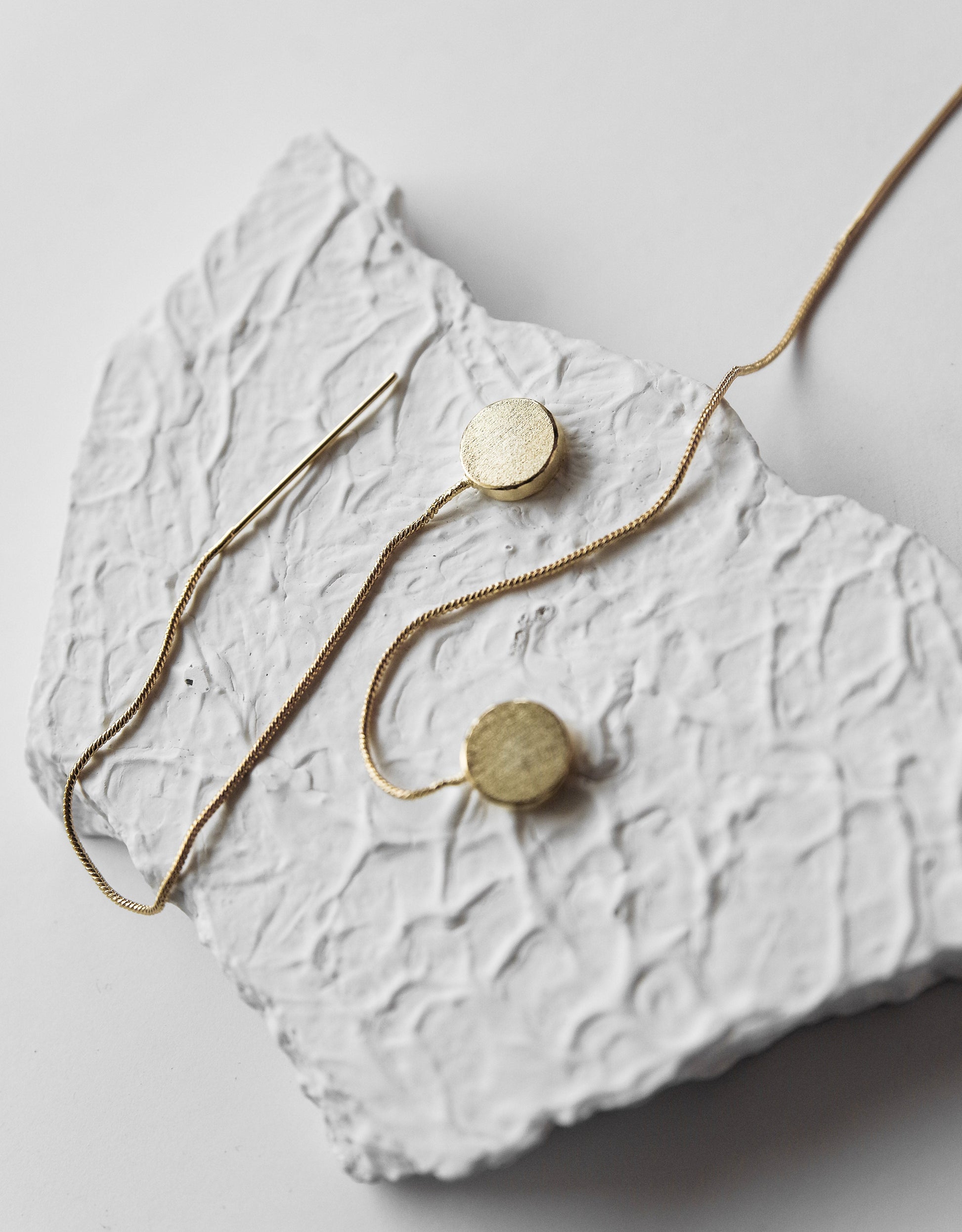 Gold Brass Earrings-Shooting Moon Golden Earrings Free Size, Gold, Plated, Plated Brass, Long Earrings, Statement Pieces De'anma Kamakhyaa
