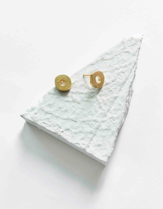 Gold Brass Studs-Gorria by De'anma with Brass, Fashion Jewellery, Free Size, Gold, Gold Plated, Gold Plated Brass, jewelry, Less than $50, Natural, Solids, Stud Earrings at Kamakhyaa for sustainable fashion
