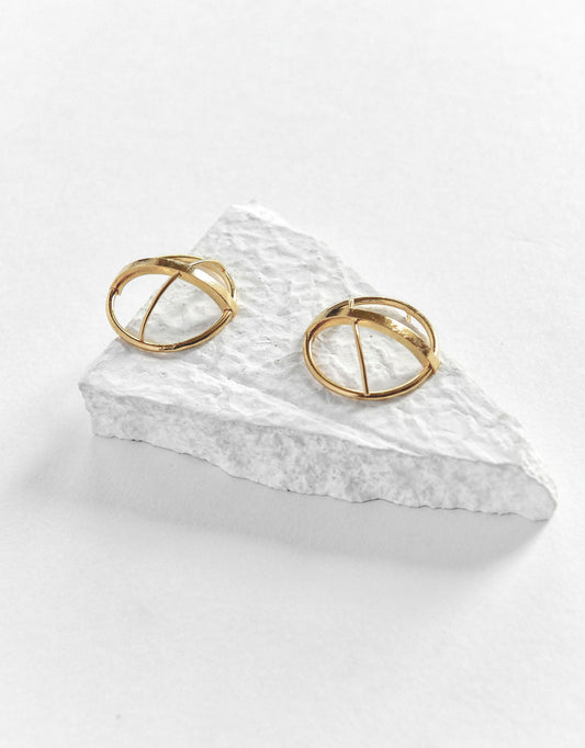 Gold Brass Studs by De'anma with Brass, Fashion Jewellery, Free Size, Gold, Gold Plated, Gold Plated Brass, jewelry, Natural, Not Priced, Solids, Stud Earrings at Kamakhyaa for sustainable fashion