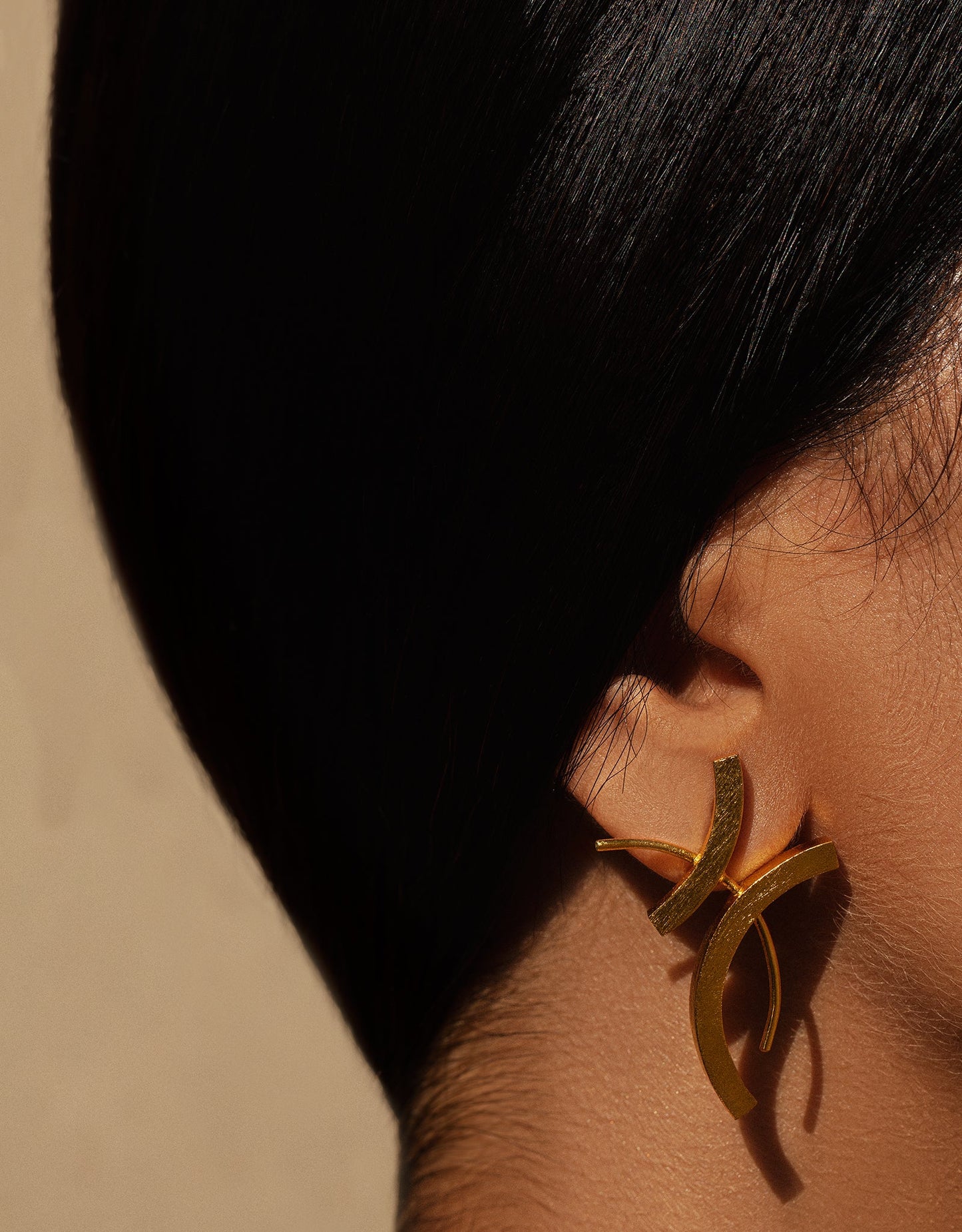 Gold Brass Studs-Eke by De'anma with Brass, Fashion Jewellery, Free Size, Gold, Gold Plated, Gold Plated Brass, jewelry, Less than $50, Natural, Solids, Stud Earrings at Kamakhyaa for sustainable fashion
