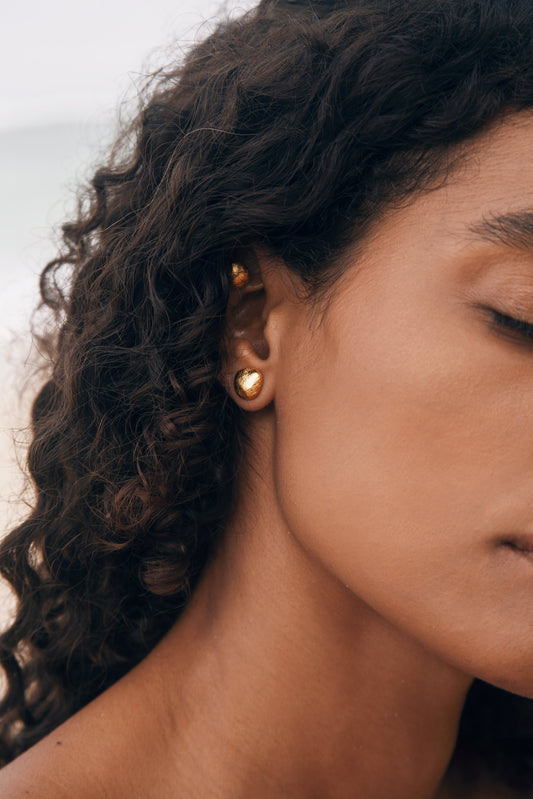 Sophie - Large by De'anma with Brass, Fashion Jewellery, Free Size, jewelry, Natural, Office Wear Jewellery, Solids, Stud Earrings at Kamakhyaa for sustainable fashion