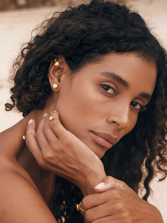 Cera - Medium by De'anma with Brass, Fashion Jewellery, Free Size, jewelry, Natural, Office Wear Jewellery, Solids, Stud Earrings at Kamakhyaa for sustainable fashion