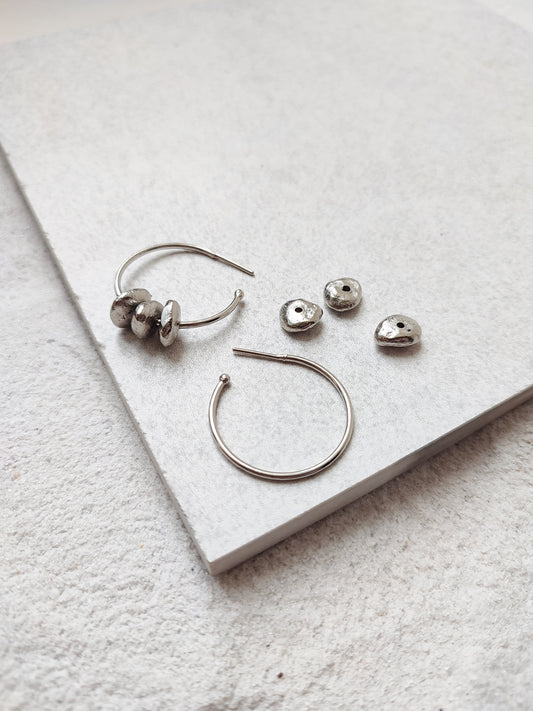 Alen - Small Silver by De'anma with Brass, Earrings, Fashion Jewellery, Hoops, jewelry, Natural, Silver, Solids at Kamakhyaa for sustainable fashion