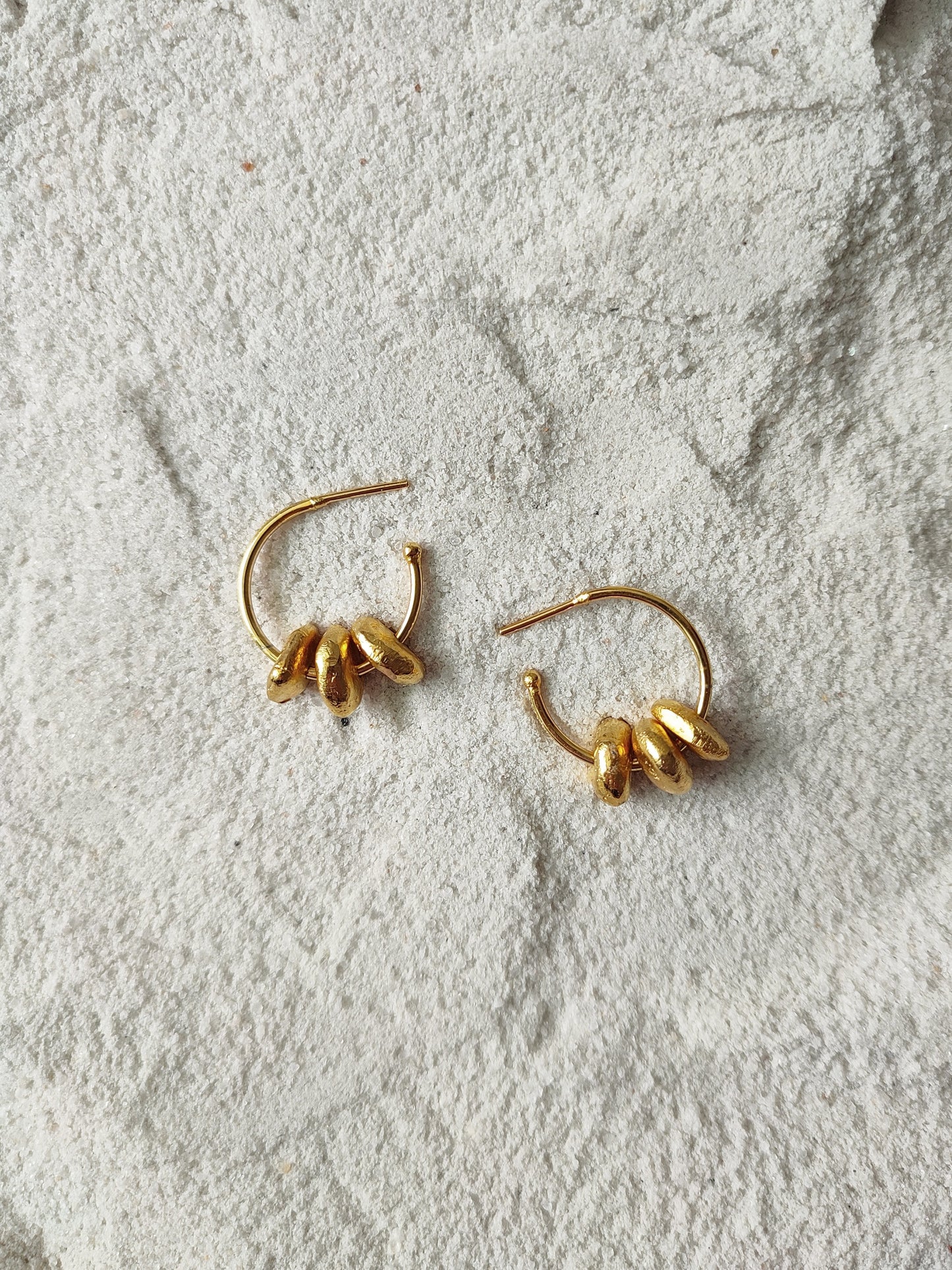 Alen - Extra Small Gold Brass, Earrings, Fashion Jewellery, Free Size, Gold, Solids Kamakhyaa