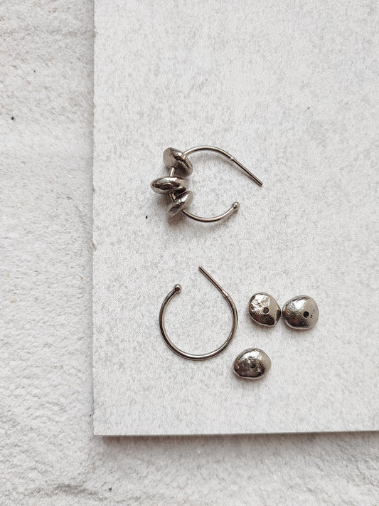Alen - Extra Small Silver by De'anma with Brass, Earrings, Fashion Jewellery, For Siblings, Free Size, Hoops, jewelry, Office Wear Jewellery, Silver, Solids at Kamakhyaa for sustainable fashion