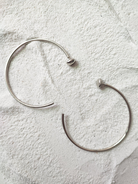 Ruth - Large Silver by De'anma with Brass, Earrings, Fashion Jewellery, Hoops, jewelry, Natural, Silver, Solids at Kamakhyaa for sustainable fashion
