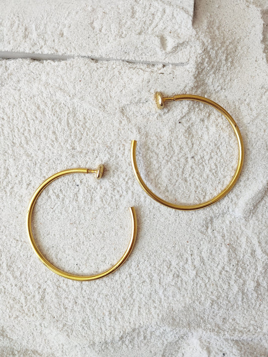 Ruth - Medium Gold by De'anma with Brass, Earrings, Fashion Jewellery, Gold, Hoops, jewelry, Natural, Solids at Kamakhyaa for sustainable fashion