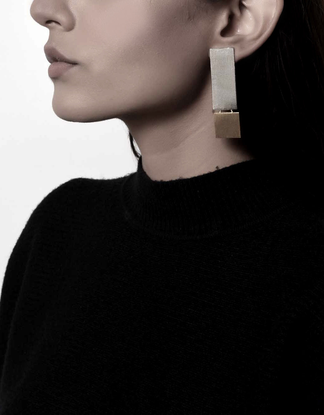 Gold Brass Earrings-Imperfect Perfection by De'anma with Brass, Fashion Jewellery, Free Size, Gold, Gold Plated, Gold Plated Brass, jewelry, Natural, Short Earrings, Solids at Kamakhyaa for sustainable fashion