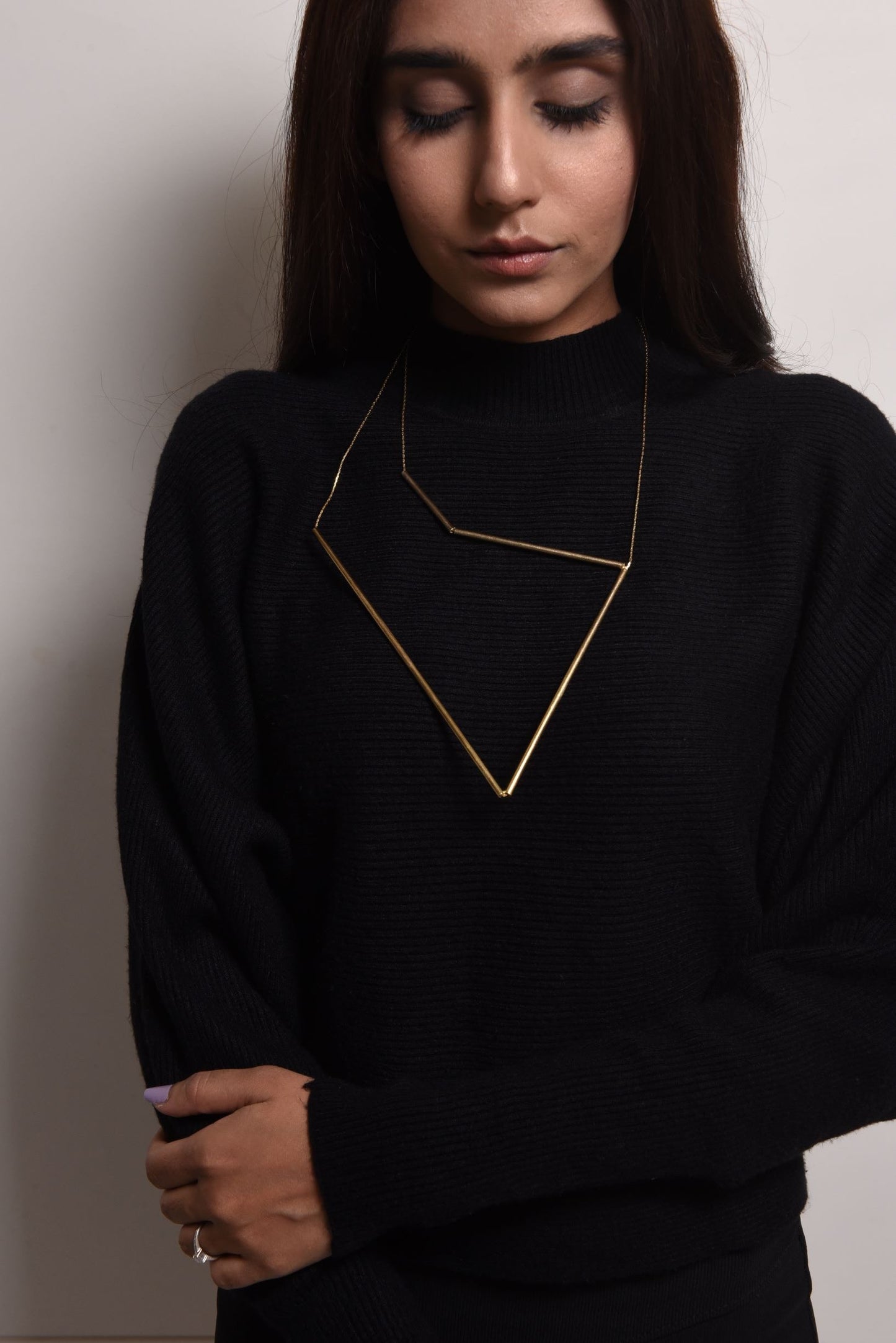 Gold Brass Necklaces-Deformed by De'anma with Fashion Jewellery, Free Size, Gold, Gold Plated, Gold Plated Brass, jewelry, Less than $50, Natural, Necklaces, Not Priced, Solids, Statement Jewellery at Kamakhyaa for sustainable fashion