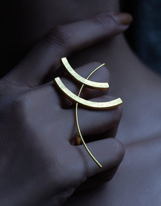 Tohu Ring by De'anma with Brass, Evening Wear, Gold, jewelry, Party Wear, Rings, Silver, Solids at Kamakhyaa for sustainable fashion