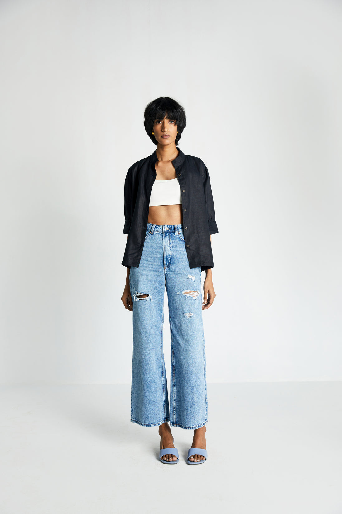 Midnight Secrets Jacket by Reistor with Black, Casual Wear, Hemp, Hemp Noir by Reistor, Natural, Relaxed Fit, Shirts, Solids, Womenswear at Kamakhyaa for sustainable fashion